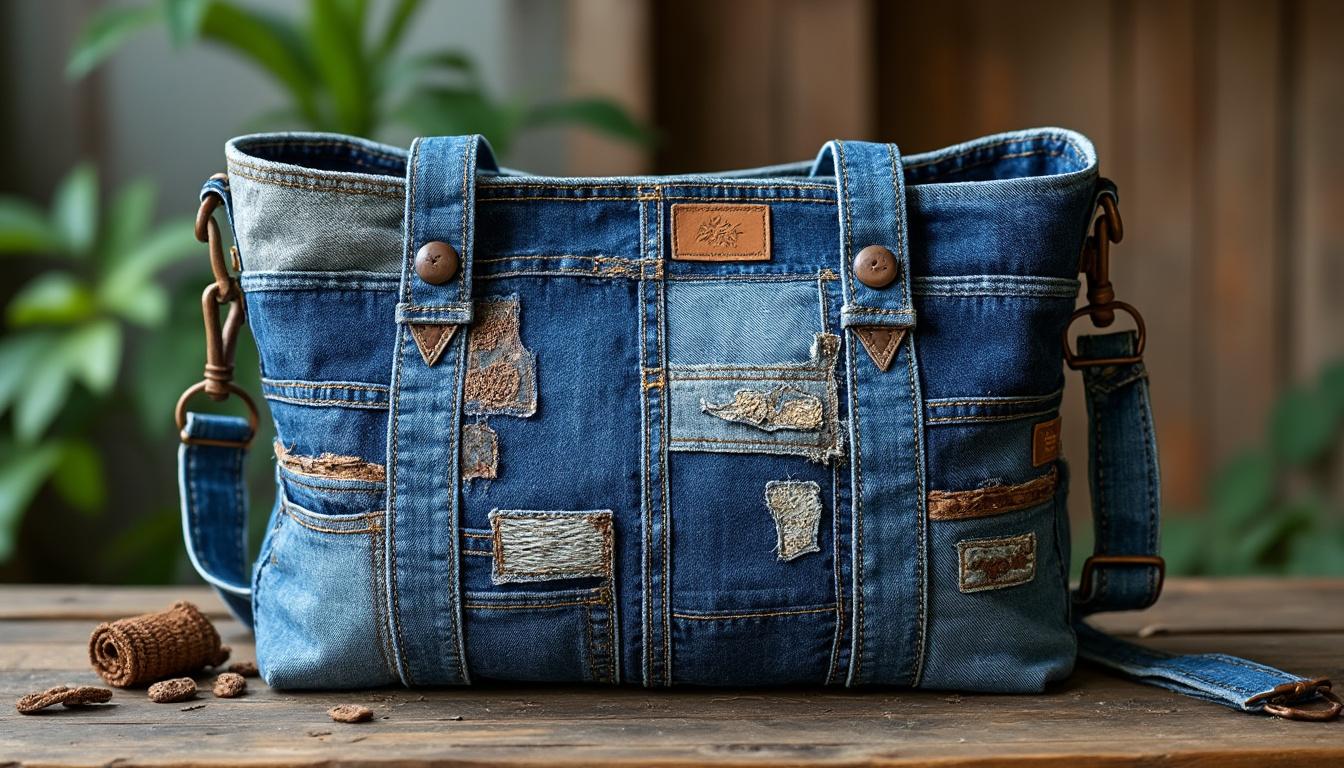 découvrez notre cabas vintage en jean recyclé, alliant style rétro et engagement écologique. un accessoire unique pour affirmer votre goût de la mode tout en adoptant une démarche durable au quotidien.