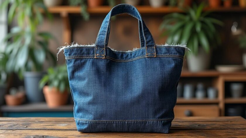 découvrez notre cabas vintage en jean recyclé, un accessoire tendance et éthique qui allie style, praticité et respect de l’environnement. osez la mode durable avec cette pièce unique !