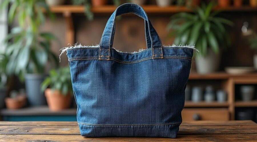 découvrez notre cabas vintage en jean recyclé, un accessoire tendance et éthique qui allie style, praticité et respect de l’environnement. osez la mode durable avec cette pièce unique !