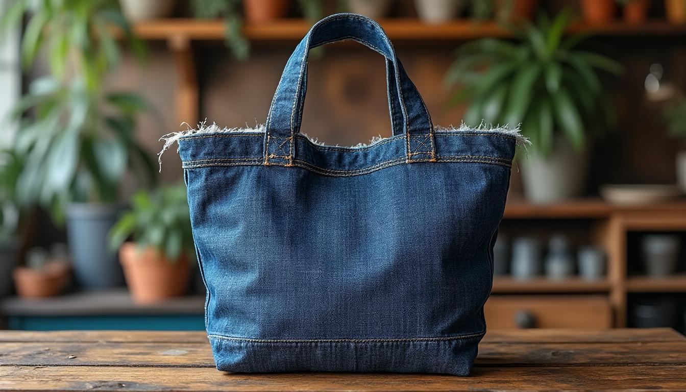 découvrez notre cabas vintage en jean recyclé, un accessoire tendance et éthique qui allie style, praticité et respect de l’environnement. osez la mode durable avec cette pièce unique !