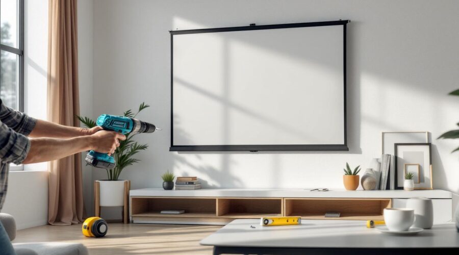 découvrez notre guide facile pour l'installation d'un écran de projection mural. suivez nos étapes simples pour un montage rapide et réussi, idéal pour votre home cinéma ou bureau.