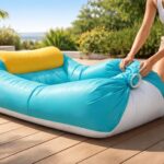 découvrez notre transat gonflable pratique qui se gonfle facilement sans pompe, idéal pour un confort rapide et sans effort lors de vos moments de détente.