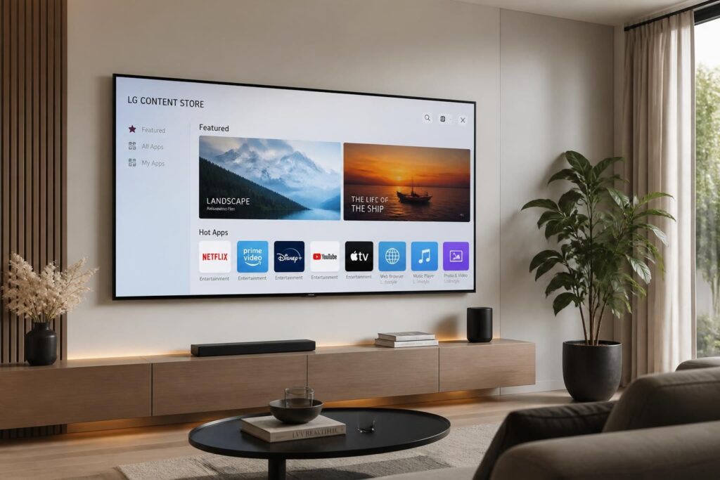 découvrez le lg content store, la plateforme en ligne dédiée à votre téléviseur lg, offrant une large sélection d'applications, de jeux et de divertissements pour enrichir votre expérience tv.